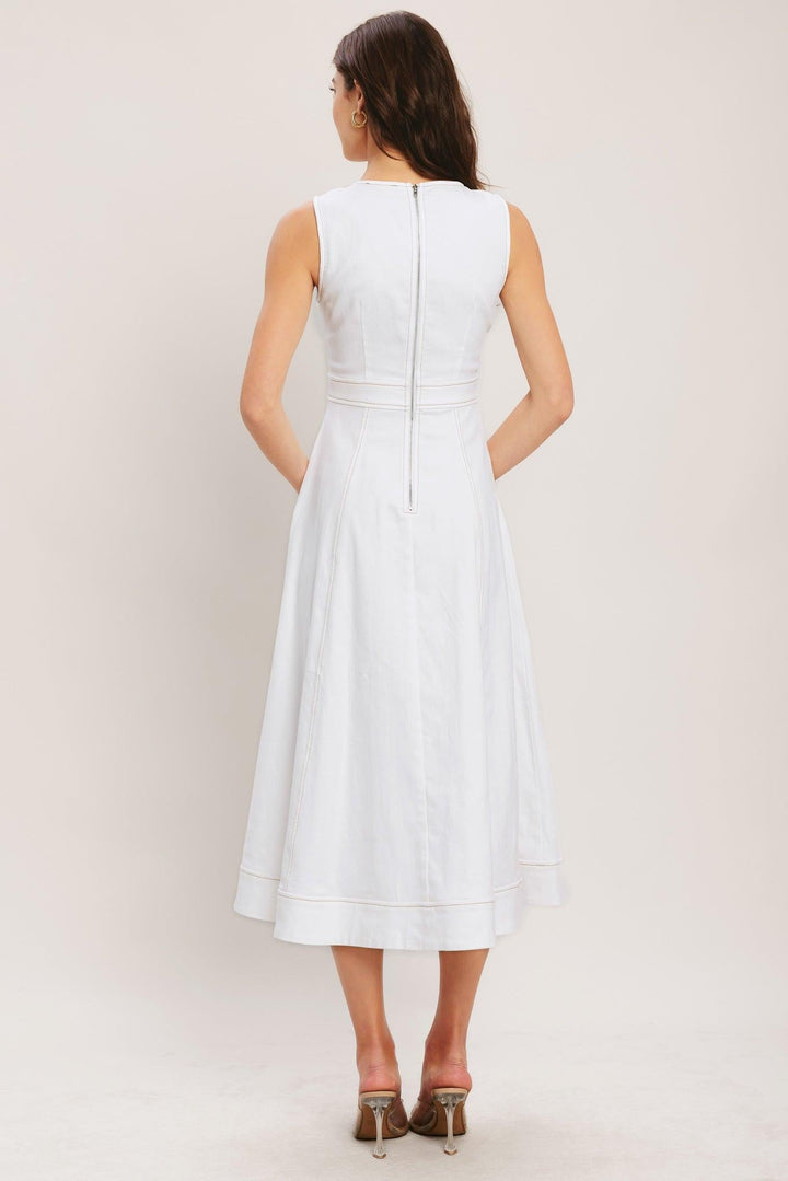 Cloudlight Summer Woven Midi Dress from KADOU Boutique