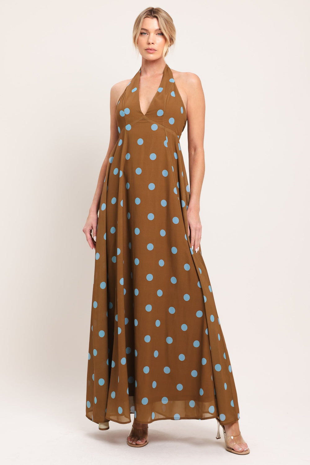 Dotty Love Woven Midi Dress from KADOU Boutique