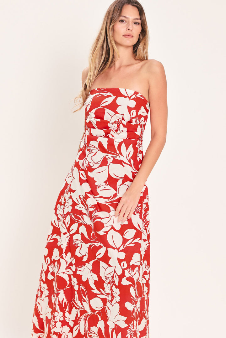 Vibrant Petal Woven Midi Dress from KADOU Boutique