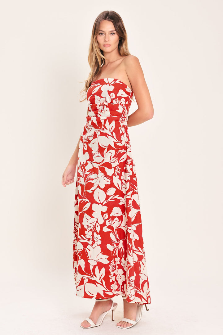 Vibrant Petal Woven Midi Dress from KADOU Boutique