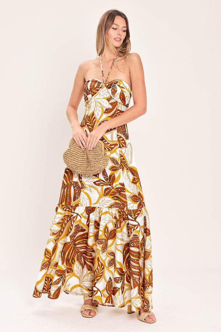 Amber Palm Paradise Woven Maxi Dress from KADOU Boutique