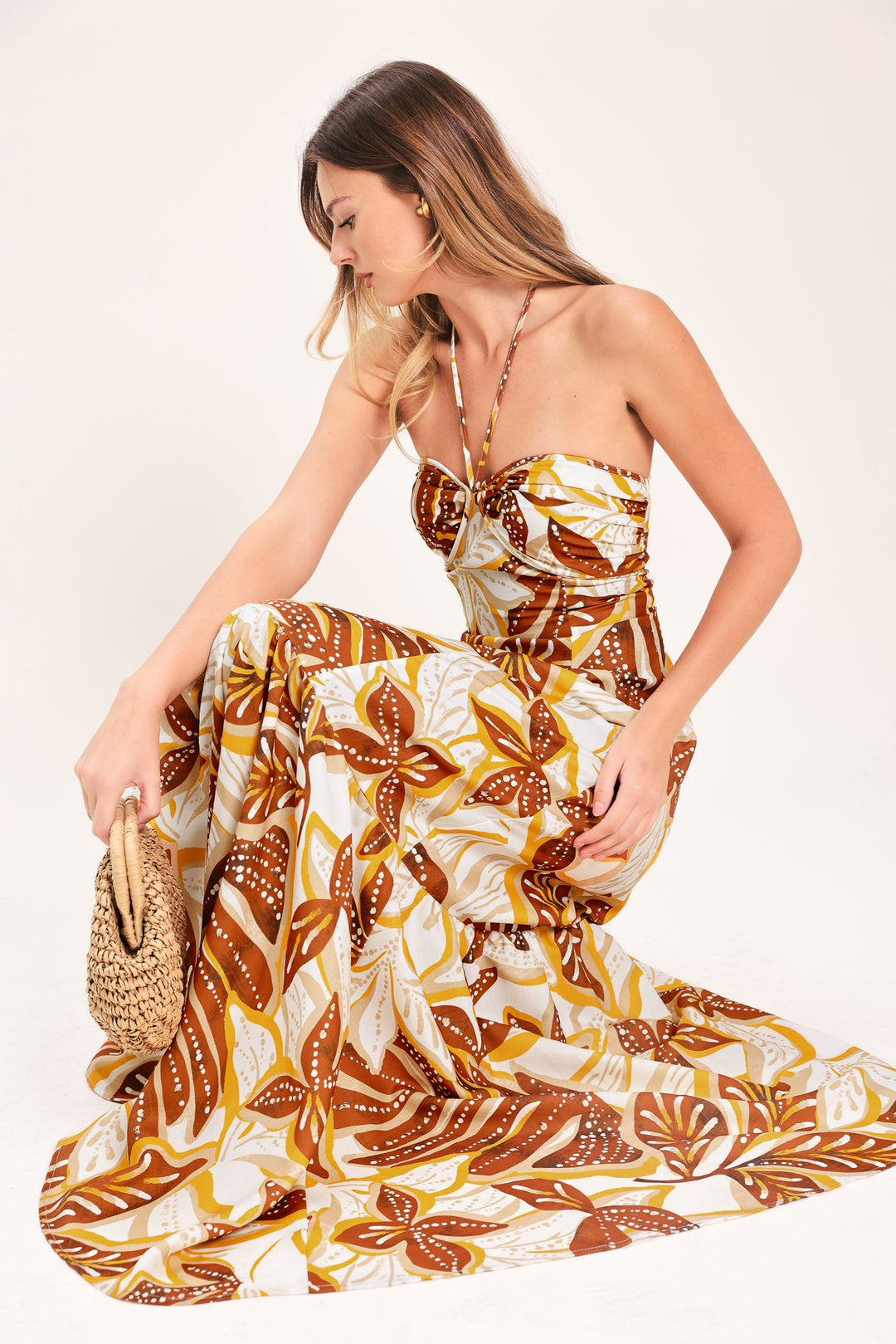 Amber Palm Paradise Woven Maxi Dress from KADOU Boutique