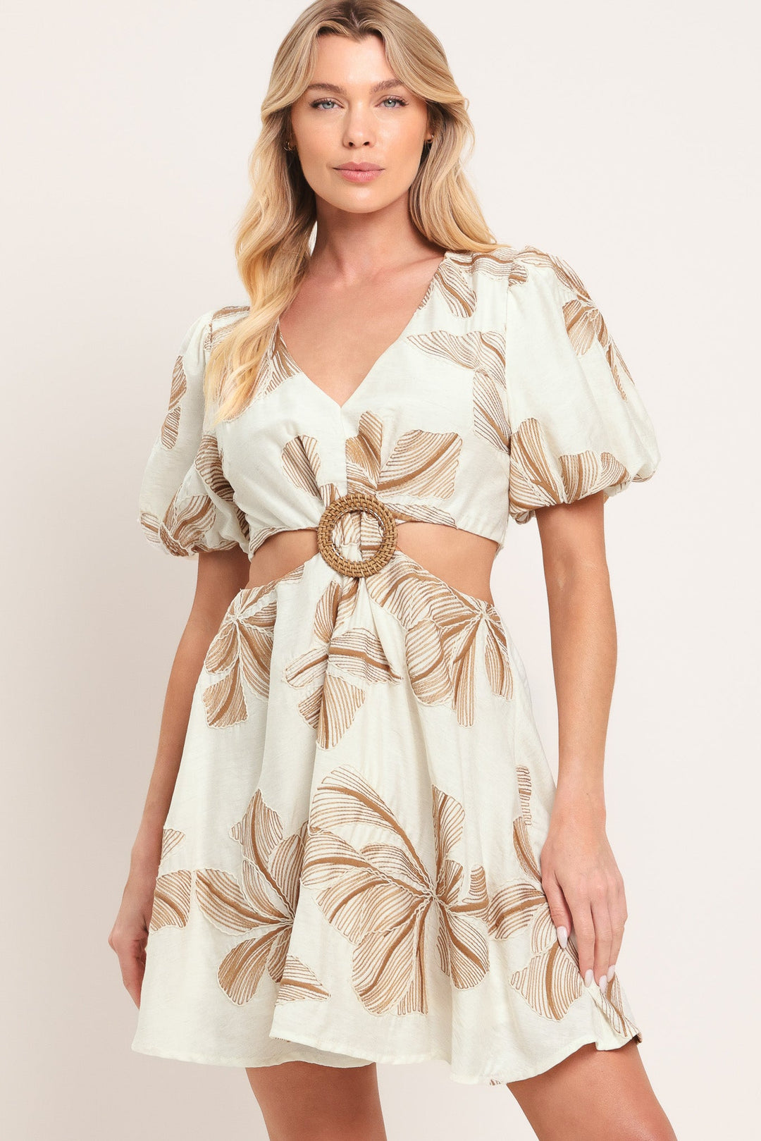 Breeze Bloom Woven Mini Dress from KADOU Boutique
