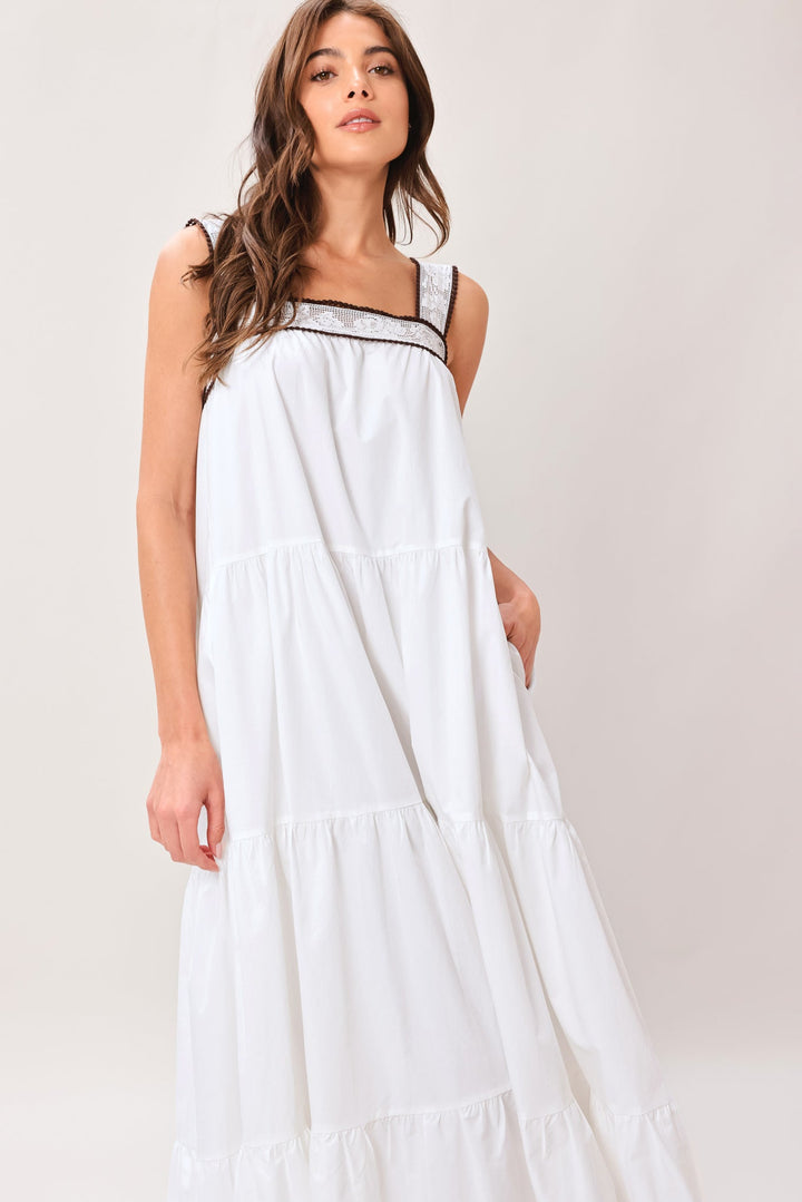 Cloud Line Woven Maxi Dress from KADOU Boutique