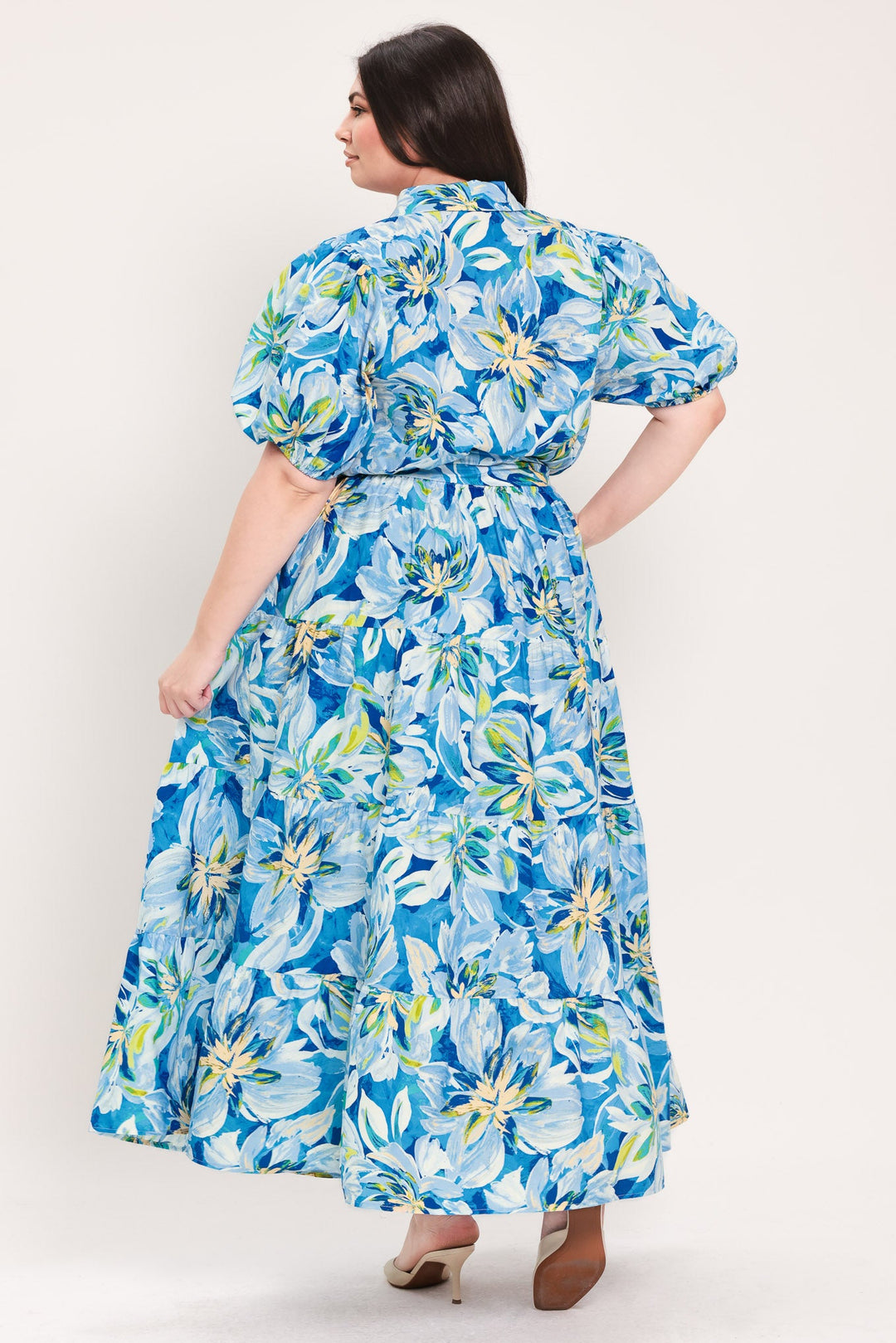 OCEAN GARDEN WOVEN MIDI DRESS