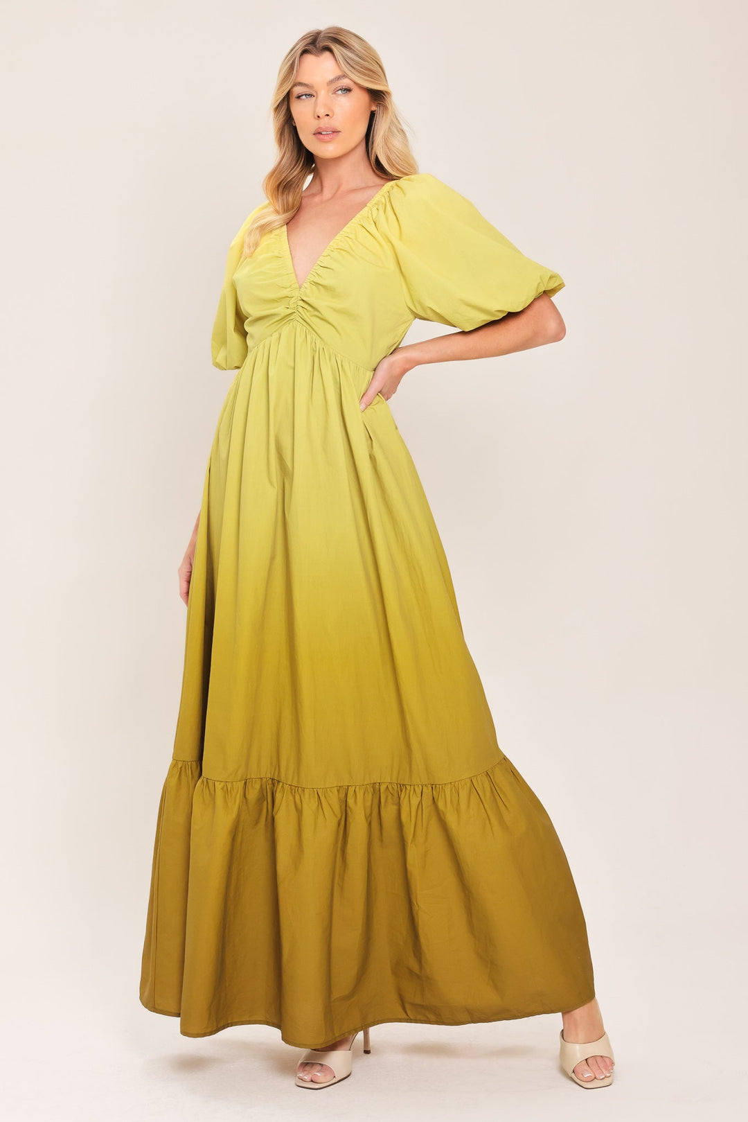 Citrine Garden Woven Maxi Dress from KADOU Boutique