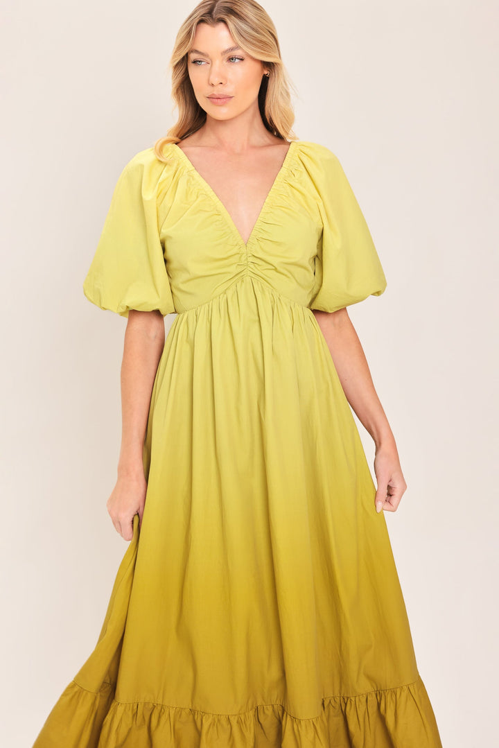 Citrine Garden Woven Maxi Dress from KADOU Boutique