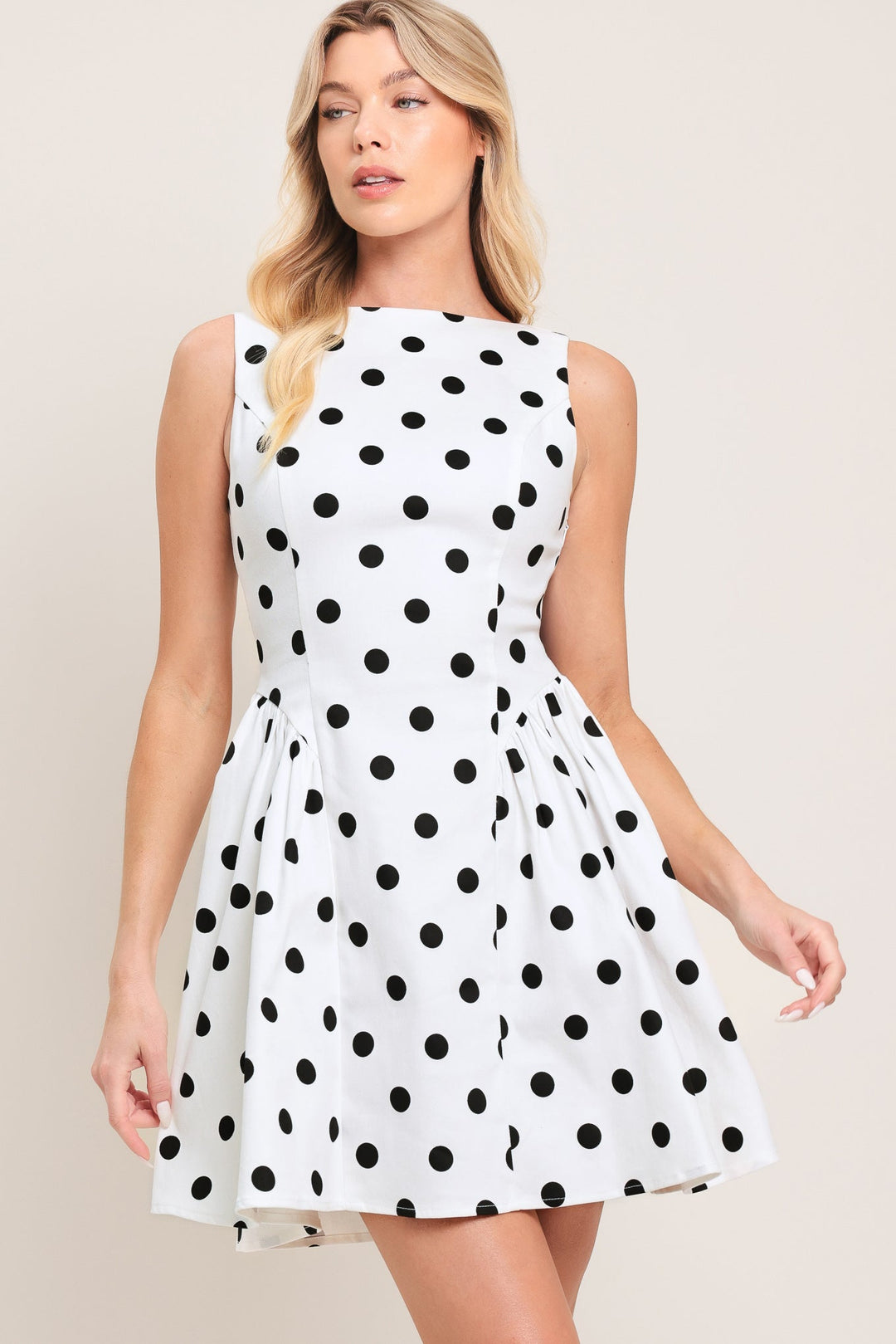 Preorder Spotlight Love Dot Woven Mini Dress from KADOU Boutique