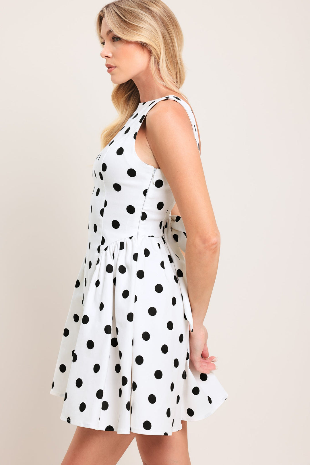 Preorder Spotlight Love Dot Woven Mini Dress from KADOU Boutique