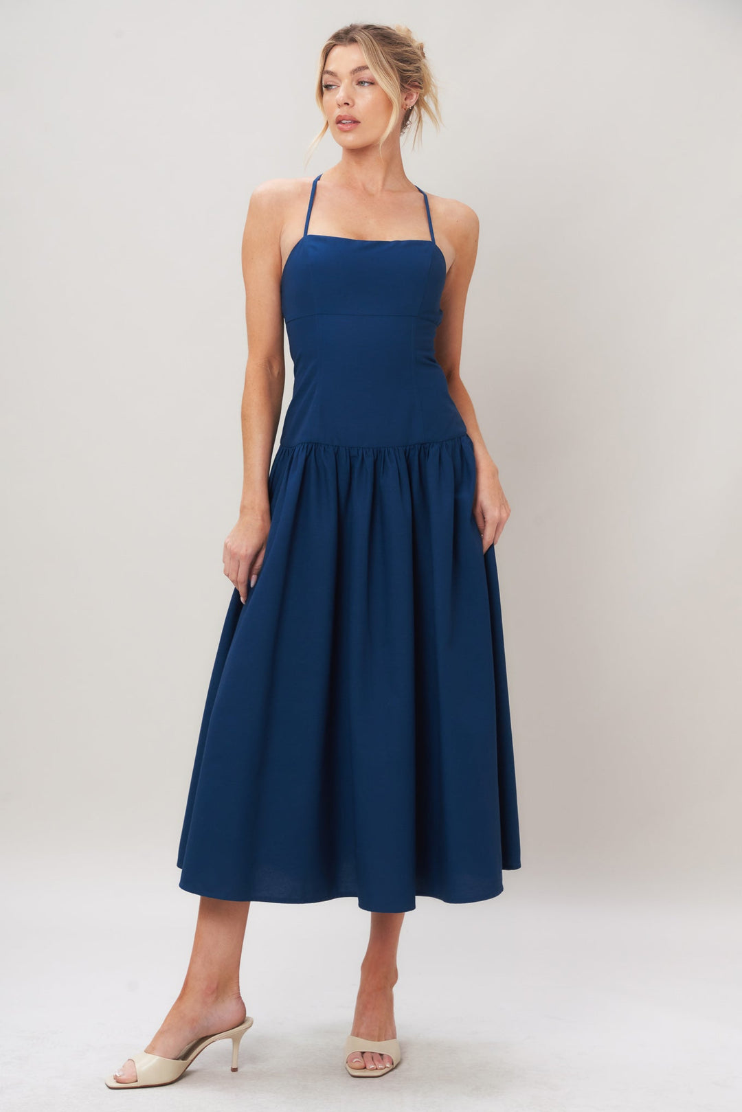 Refined Flow Woven Midi Dress from KADOU Boutique