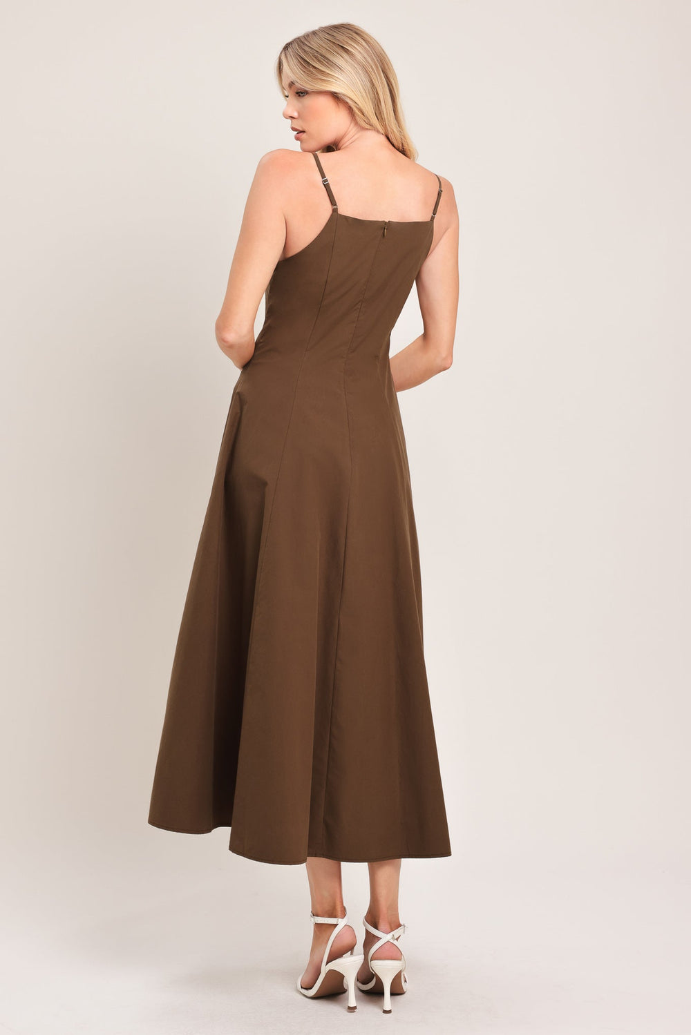 Earthy Grace Woven Midi Dress from KADOU Boutique