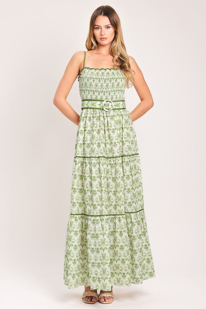 Dainty Flora Woven Maxi Dress from KADOU Boutique