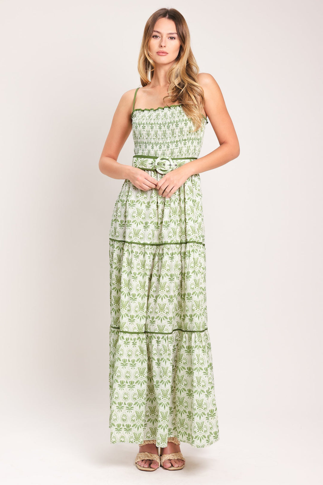 Dainty Flora Woven Maxi Dress from KADOU Boutique