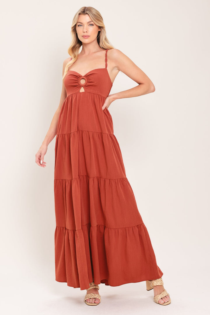 Amber Wave Woven Maxi Dress from KADOU Boutique