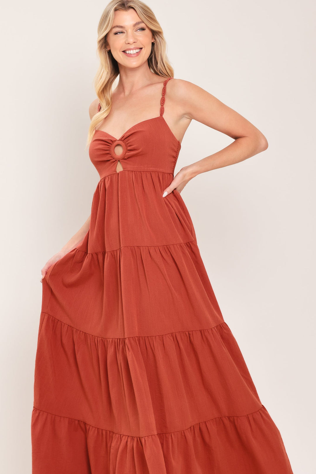 Amber Wave Woven Maxi Dress from KADOU Boutique