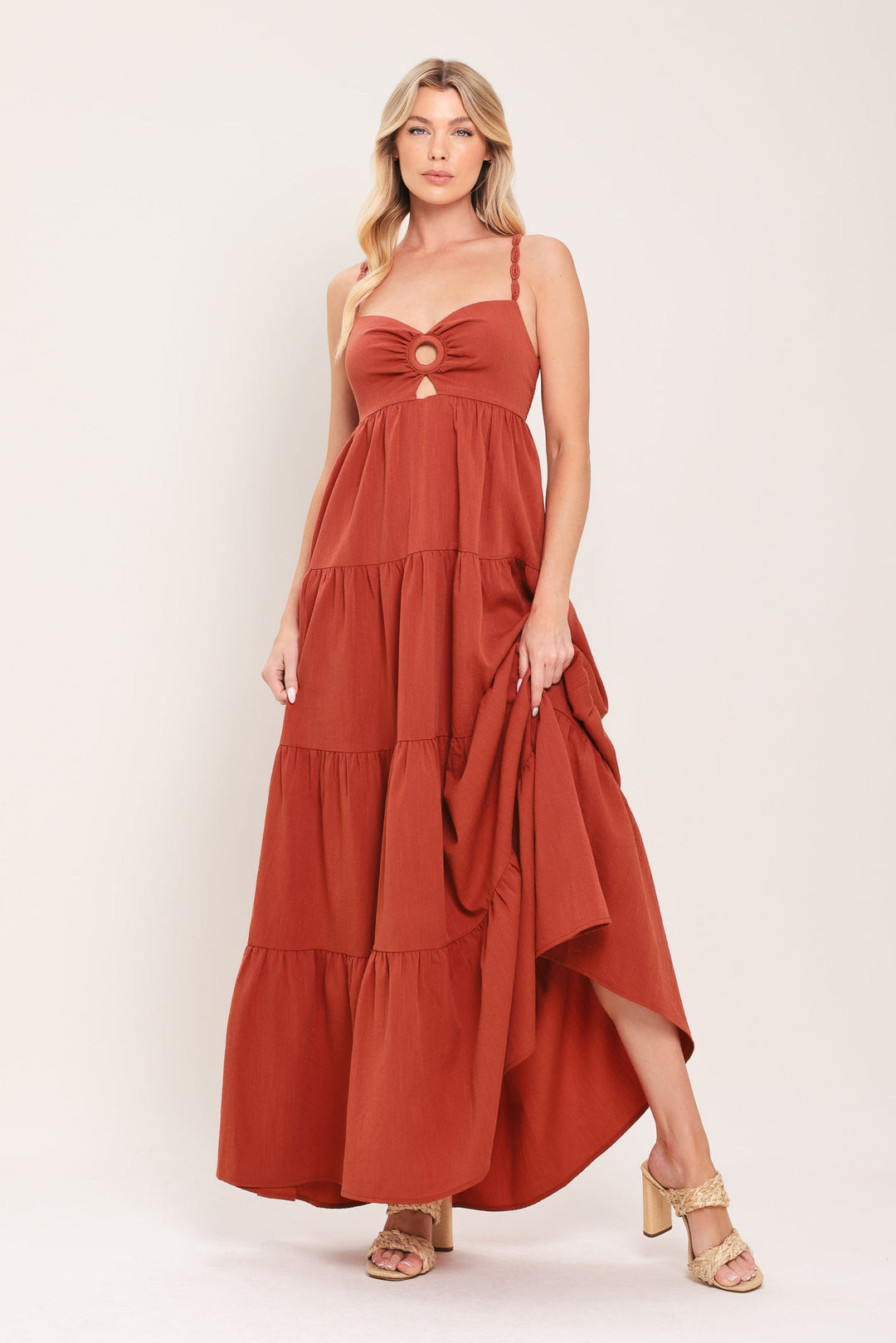 Amber Wave Woven Maxi Dress from KADOU Boutique