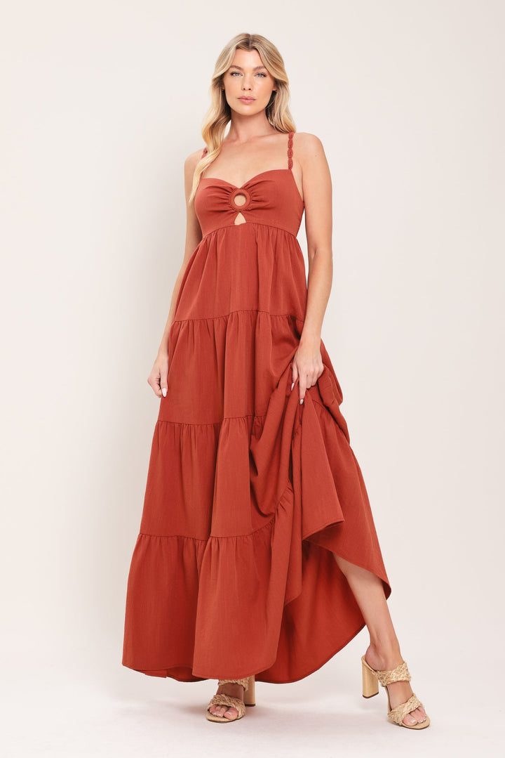 Amber Wave Woven Maxi Dress from KADOU Boutique
