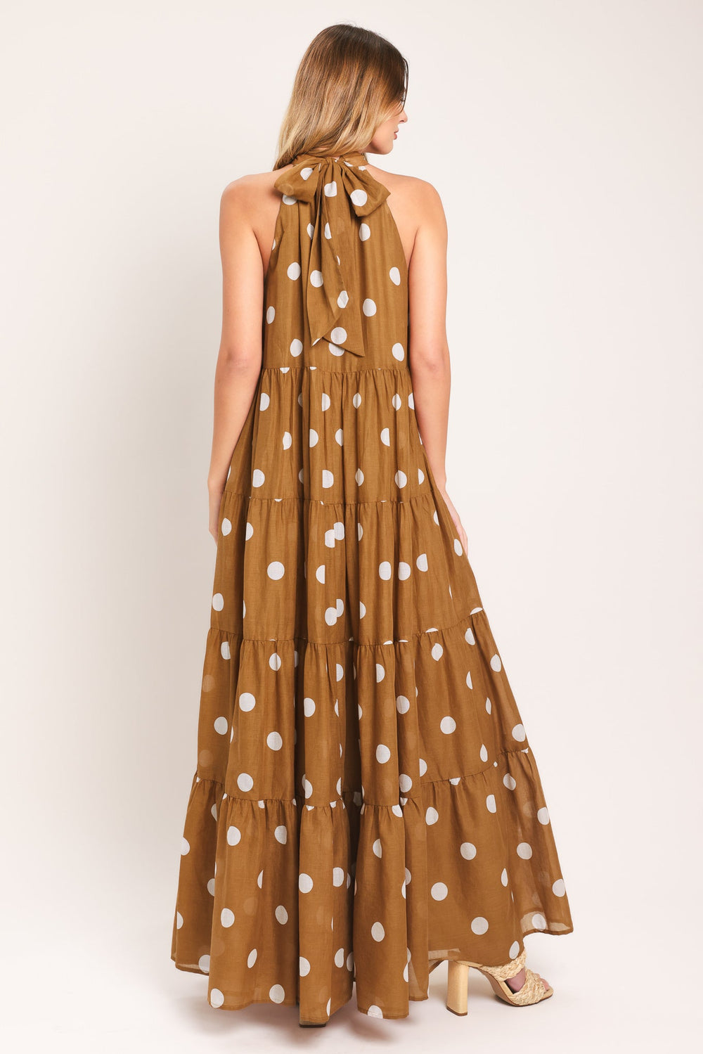 Honey Polka Woven Maxi Dress from KADOU Boutique