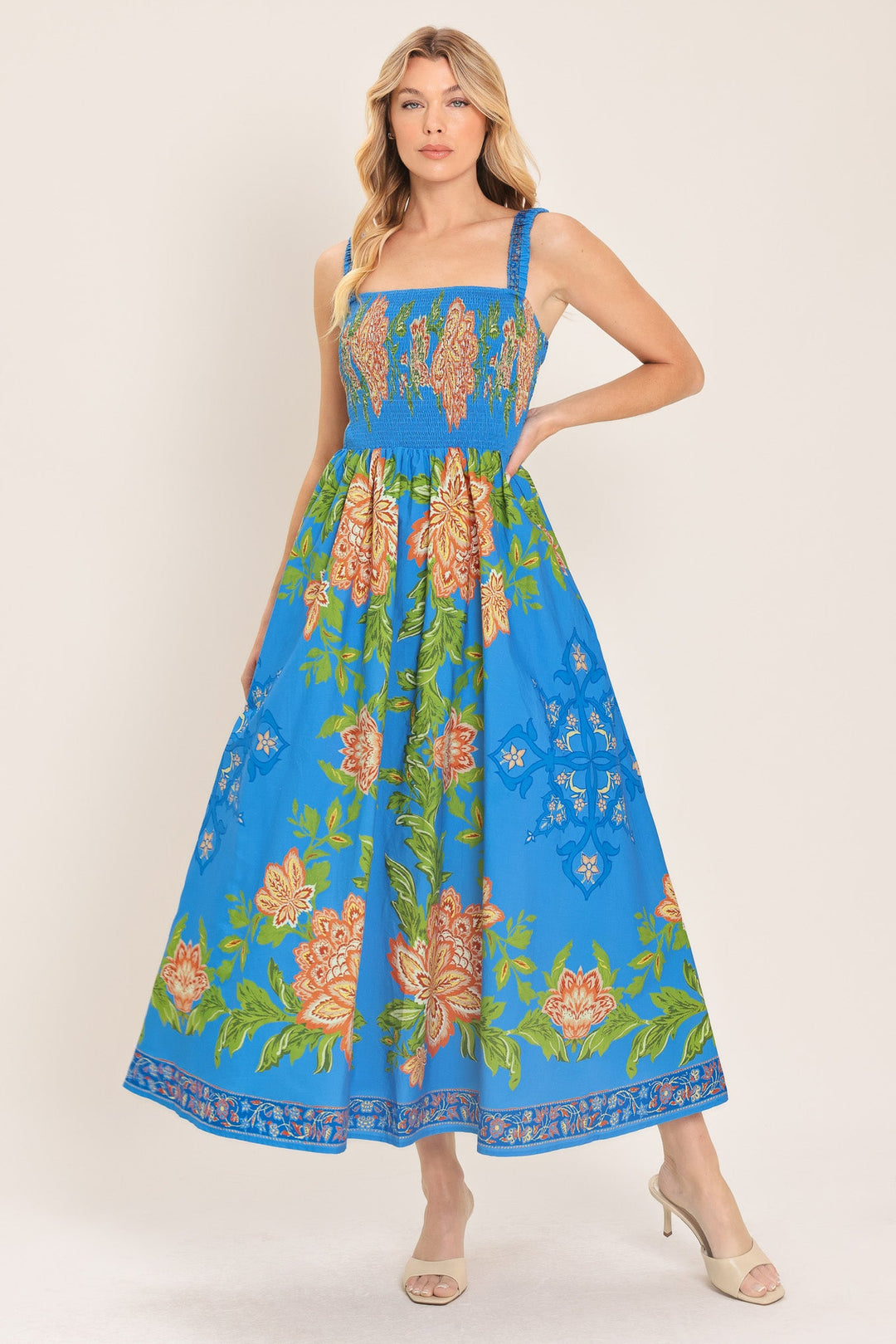 Springtime in Paris Woven Midi Dress from KADOU Boutique