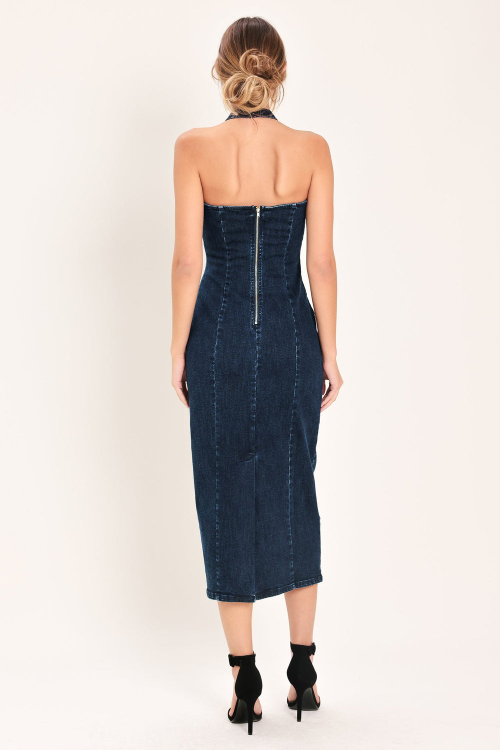 Statement Denim Midi Dress from KADOU Boutique