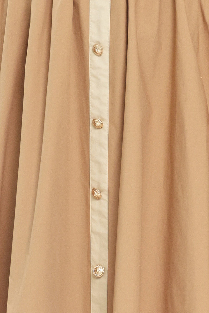 SANDSTONE SWEETHEART WOVEN MIDI DRESS