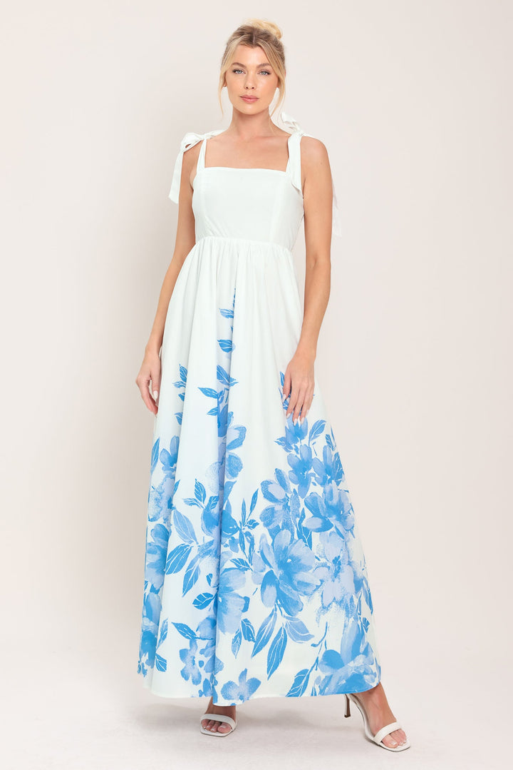 Cloud Blossom Woven Maxi Dress from KADOU Boutique