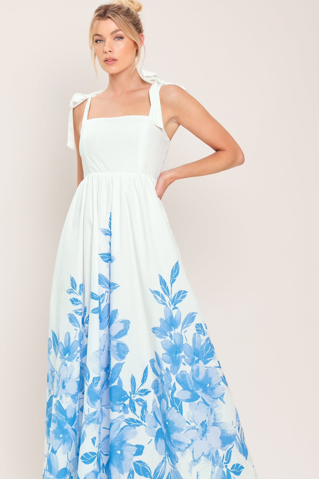 Cloud Blossom Woven Maxi Dress from KADOU Boutique