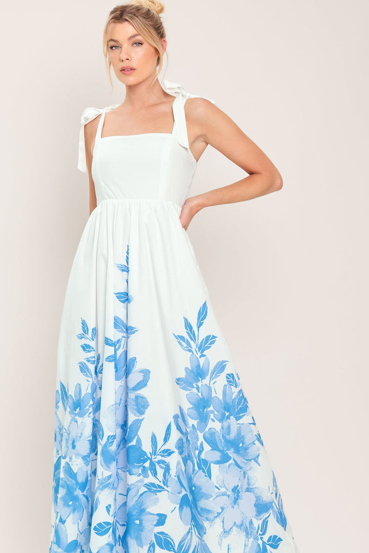 Cloud Blossom Woven Maxi Dress from KADOU Boutique