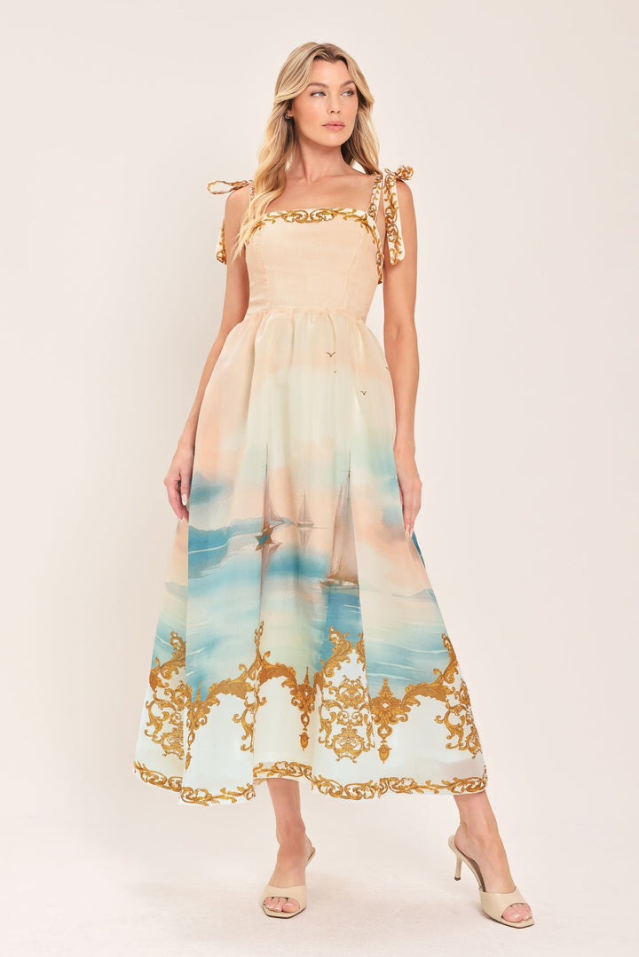 Capri Coastlin Woven Midi Dress from KADOU Boutique