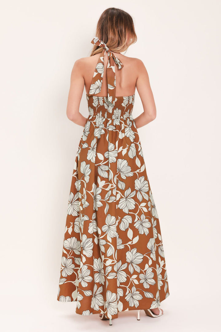 GOLDEN ISLE FLORAL WOVEN MAXI DRESS