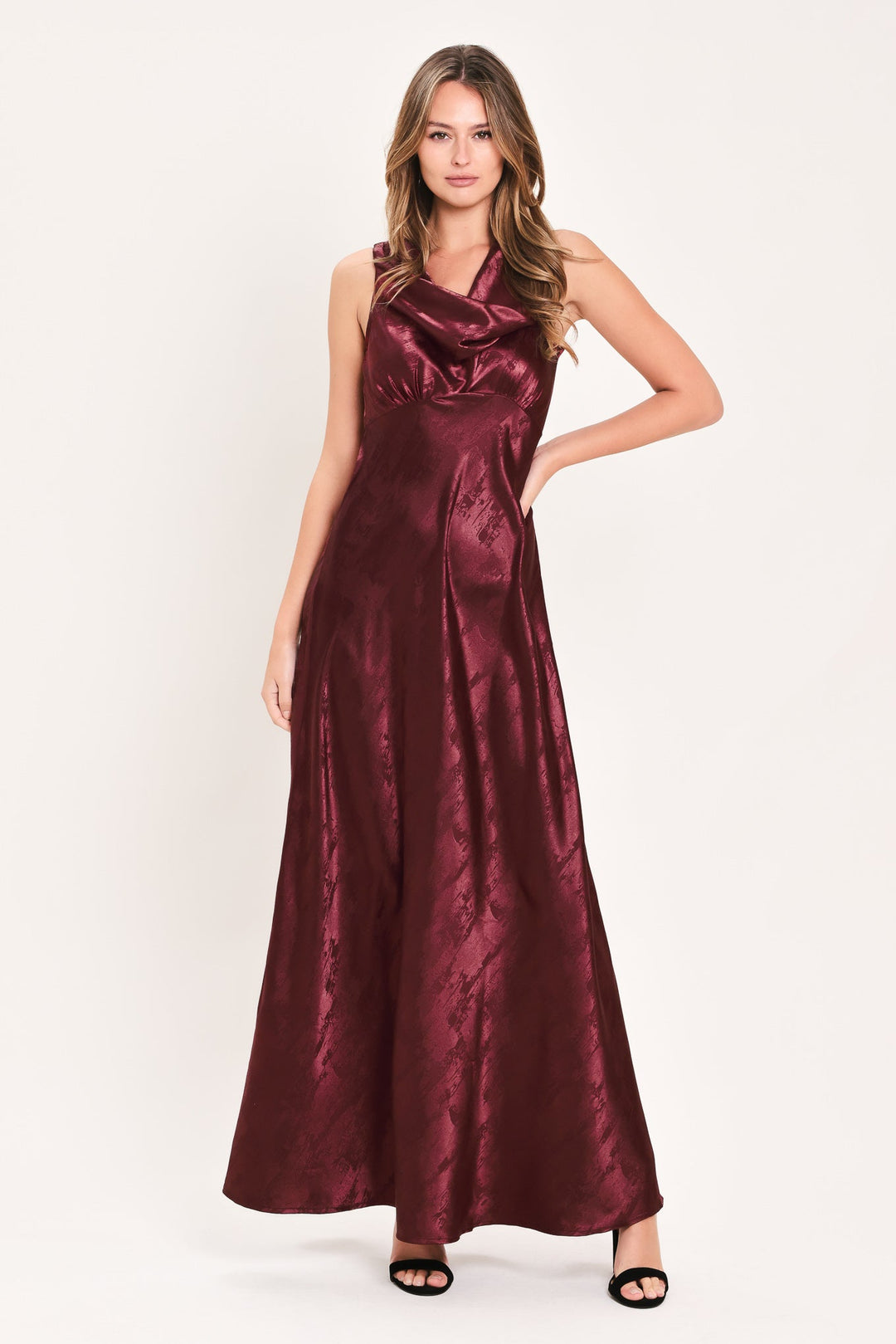 Luminous Champagne Kiss Woven Maxi Dress from KADOU Boutique