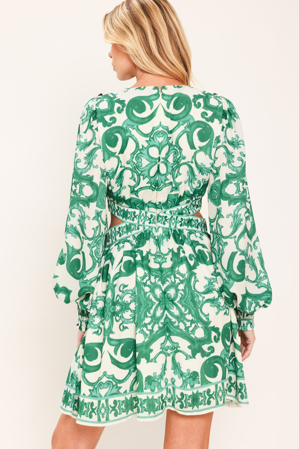 Emerald Fresco Woven Mini Dress from KADOU Boutique