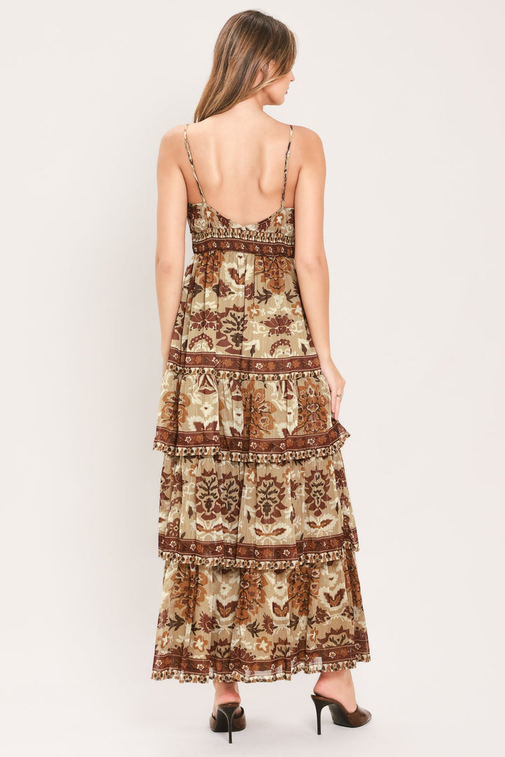 NOMAD FLOWER CANTICLE WOVEN MAXI DRESS