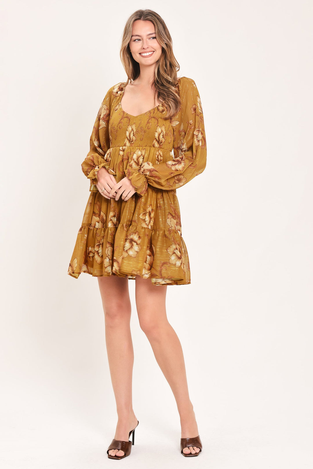 Saffron Garden Muse Woven Mini Dress from KADOU Boutique