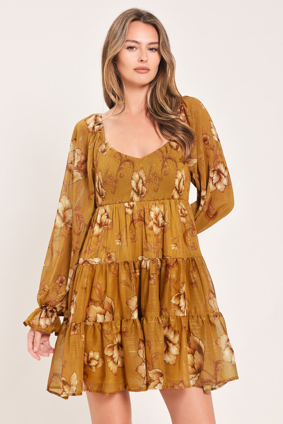 Saffron Garden Muse Woven Mini Dress from KADOU Boutique