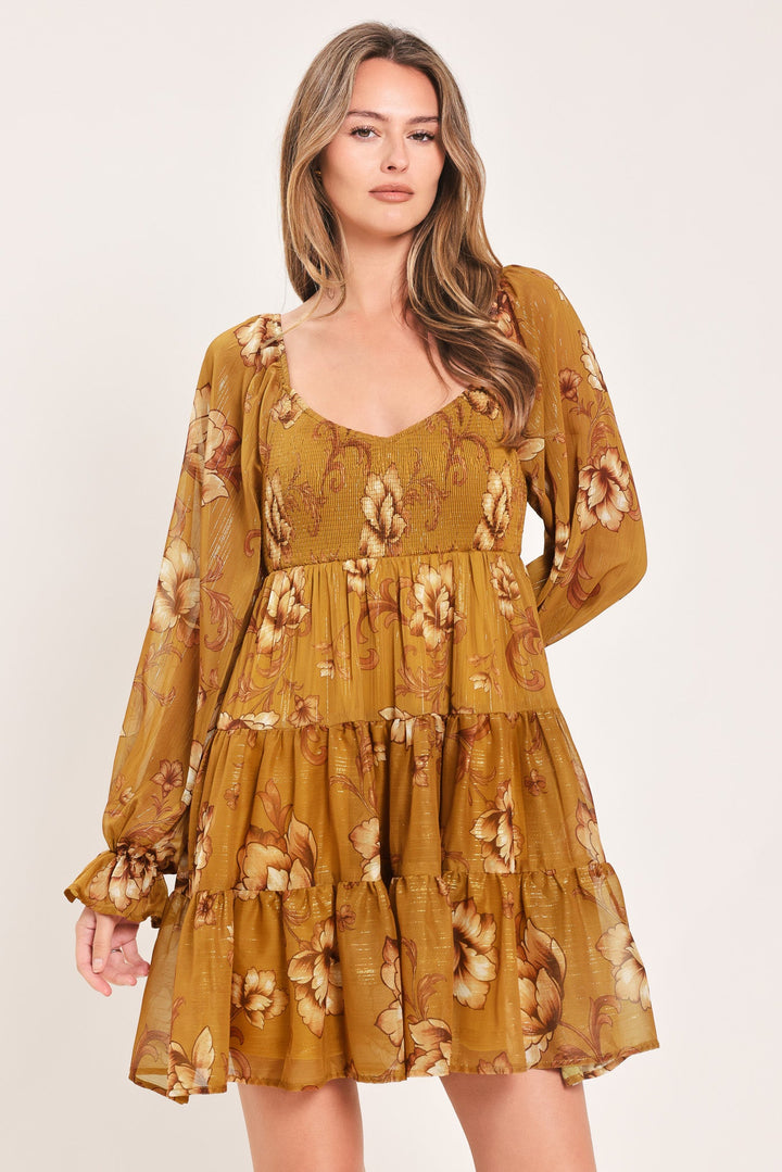 Saffron Garden Muse Woven Mini Dress from KADOU Boutique