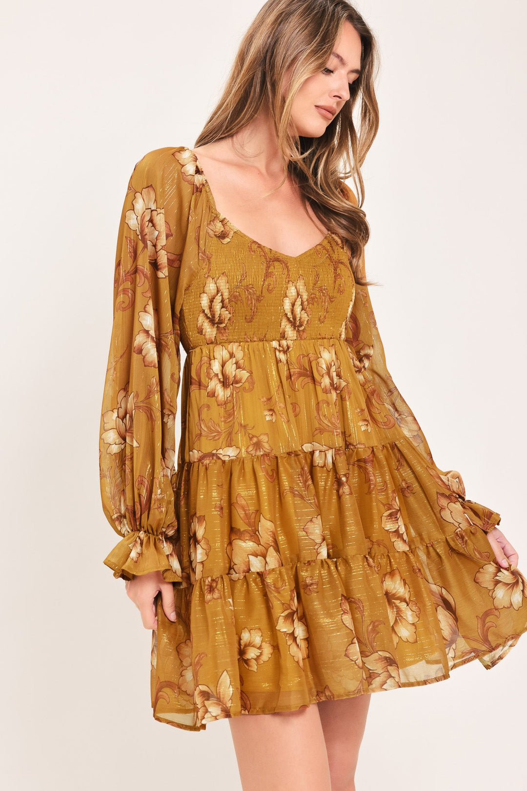 Saffron Garden Muse Woven Mini Dress from KADOU Boutique