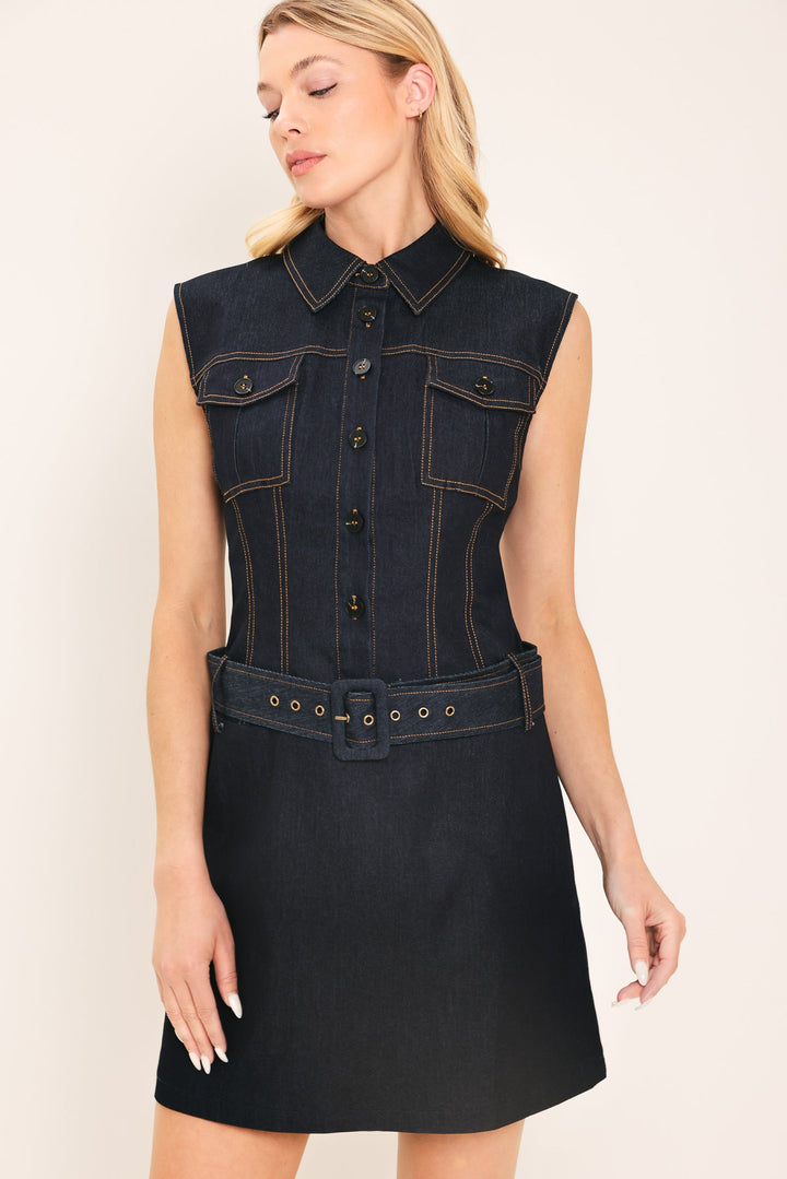 DENIM SOCIALITE MINI DRESS