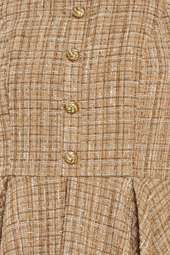 CAMBRIDGE COLLAR WOVEN TWEED MINI DRESS