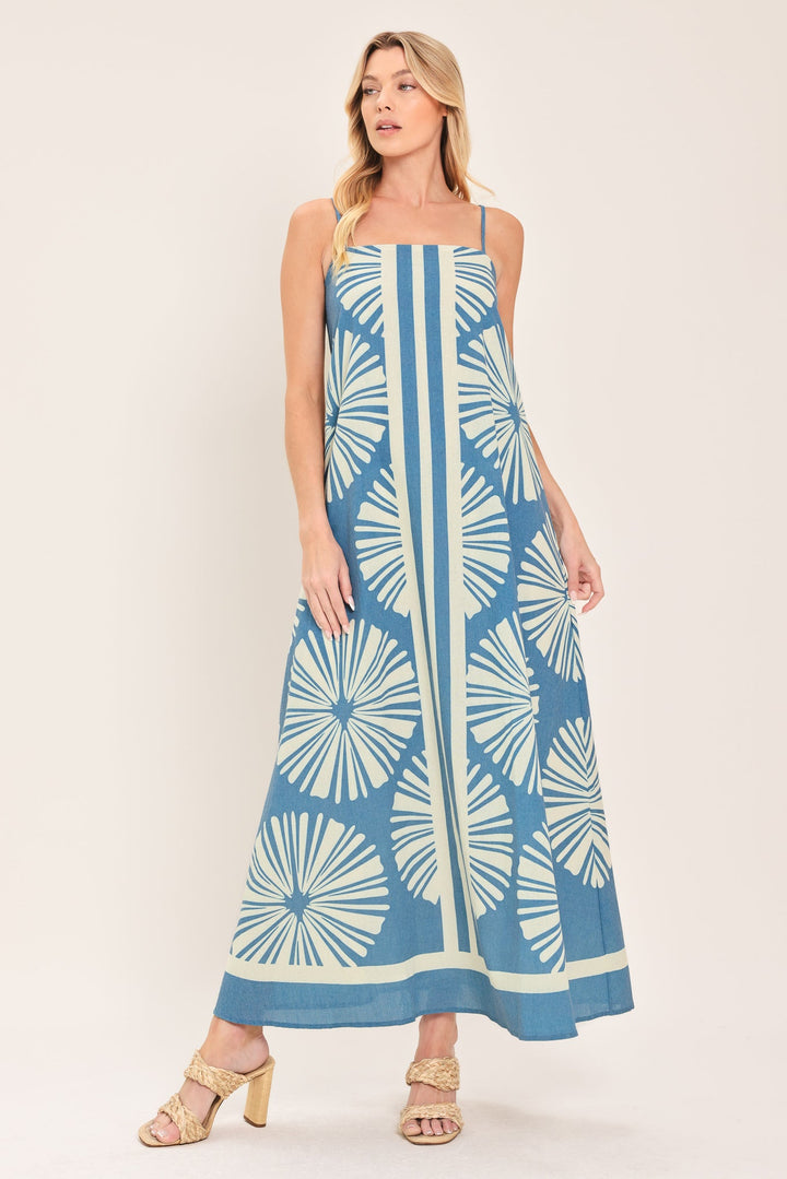 Blue Lagoon Dream Woven Maxi Dress from KADOU Boutique