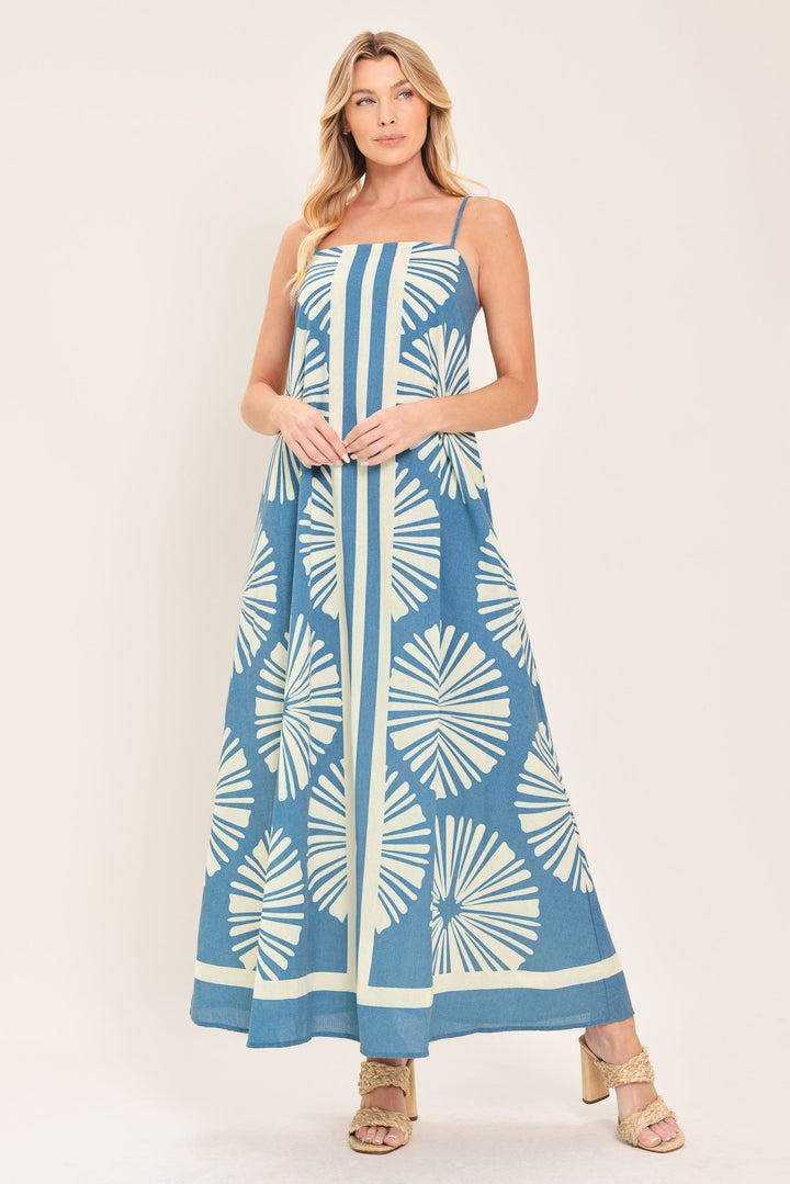 Blue Lagoon Dream Woven Maxi Dress from KADOU Boutique