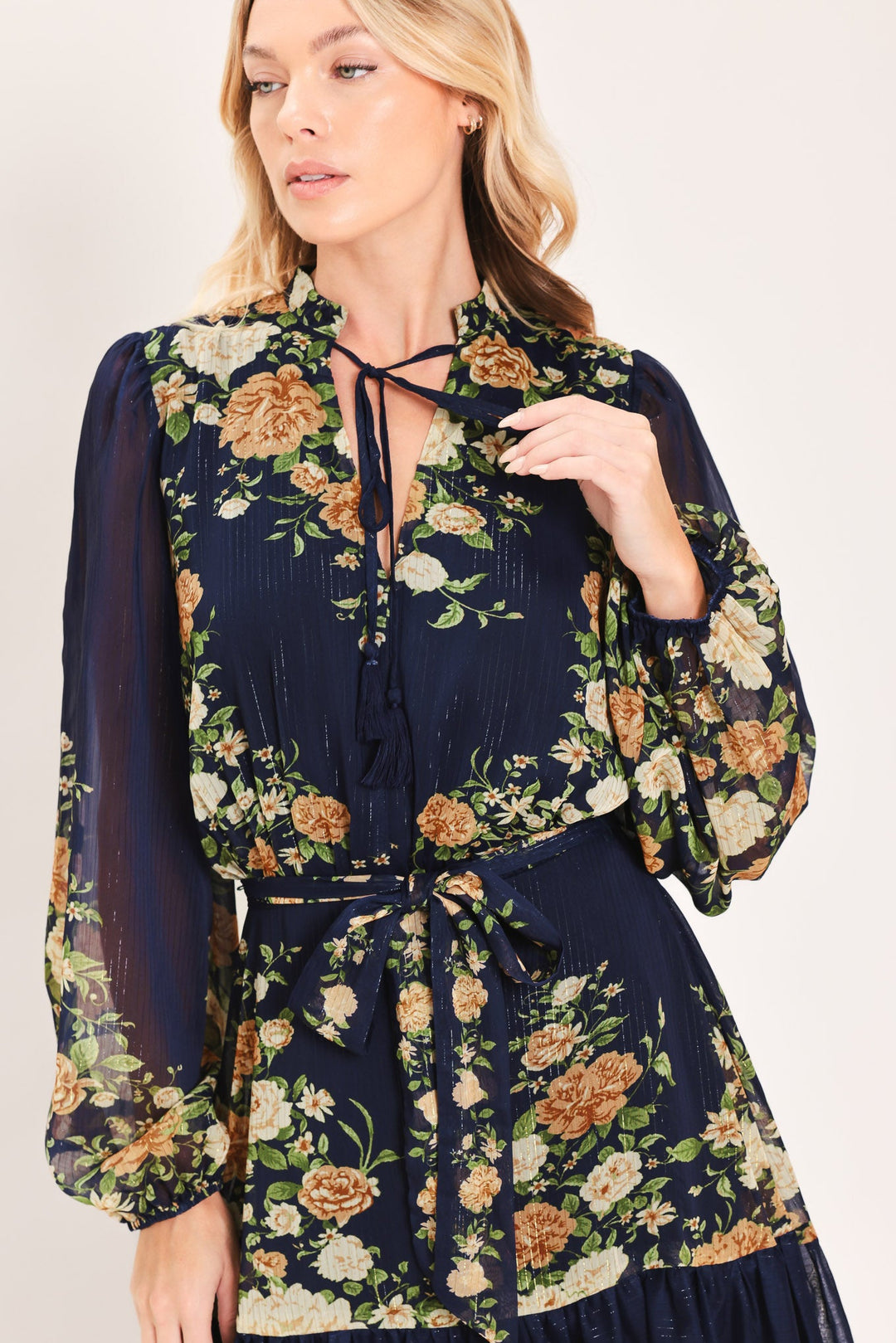 Moonlit Garden Charm Woven Maxi Dress from KADOU Boutique