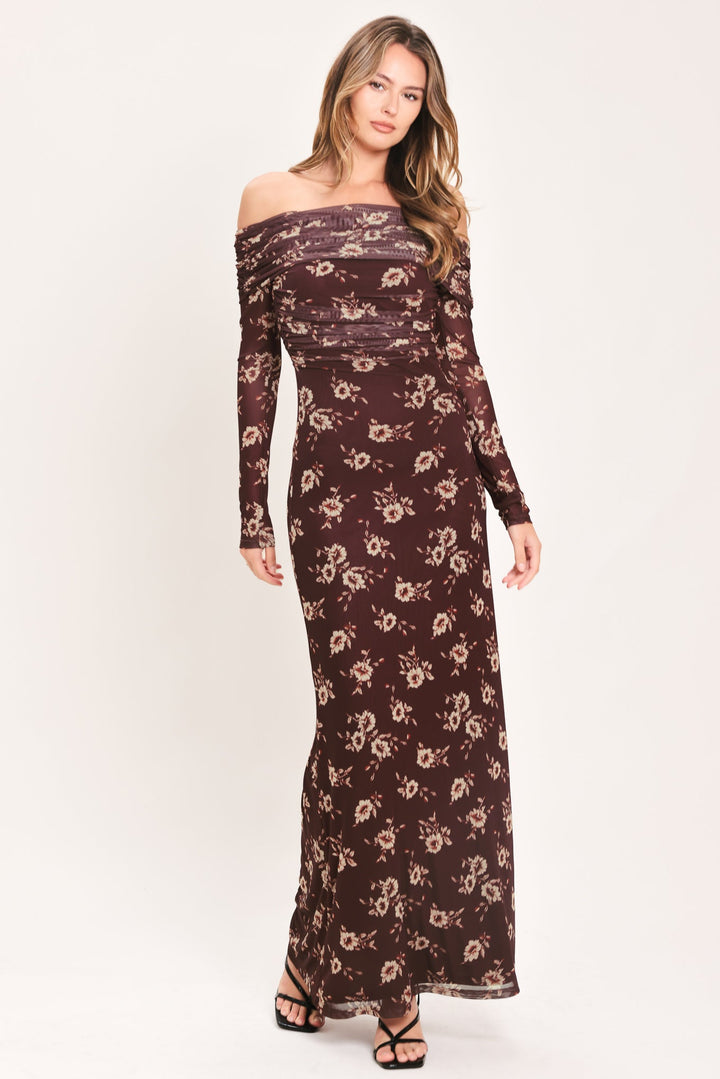 Twilight Garden Power Mesh Maxi Dress from KADOU Boutique