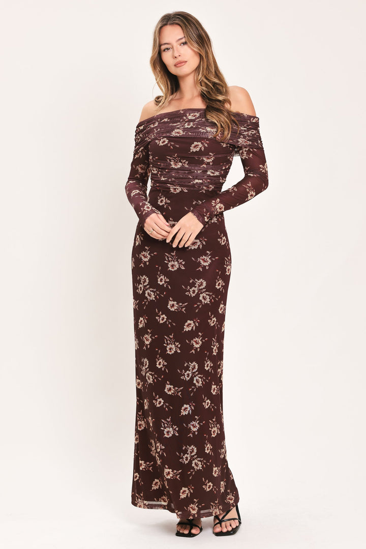 Twilight Garden Power Mesh Maxi Dress from KADOU Boutique