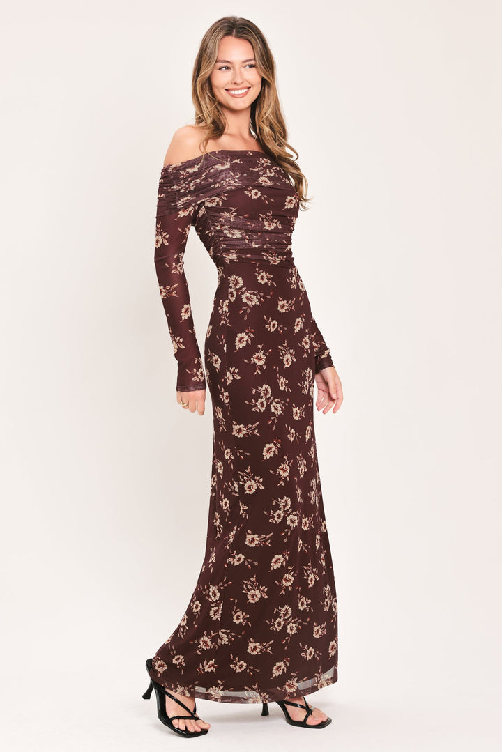 Twilight Garden Power Mesh Maxi Dress from KADOU Boutique