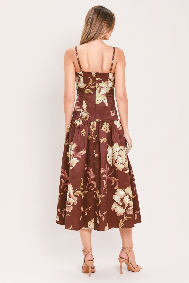 CASSIS BLOSSOM CHAPTER WOVEN MIDI DRESS