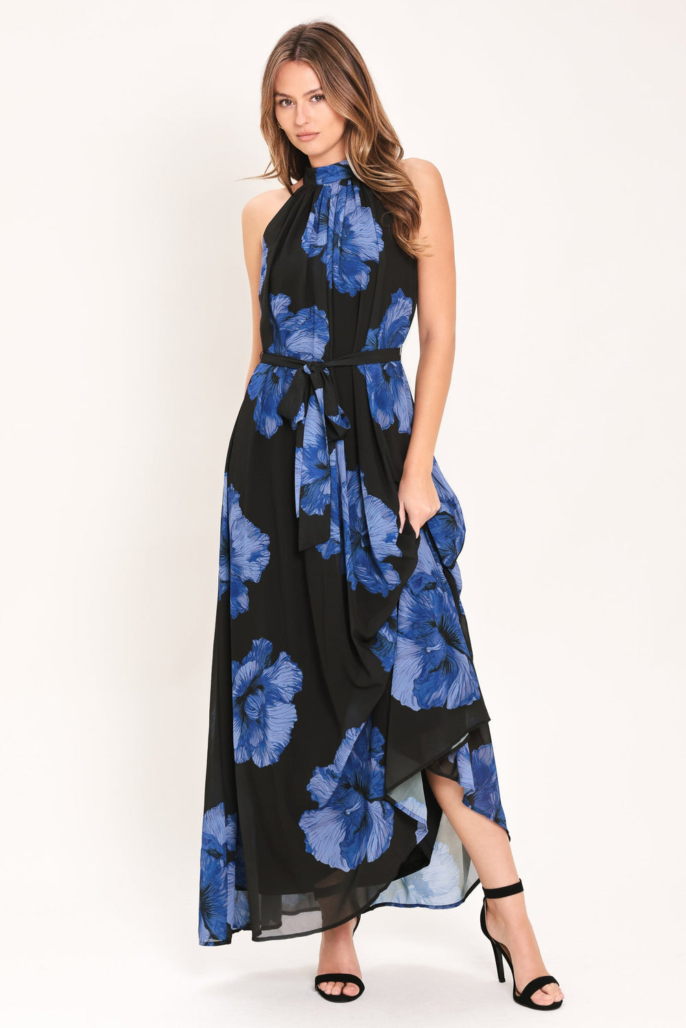 Evening Orchard Woven Halter Maxi Dress from KADOU Boutique