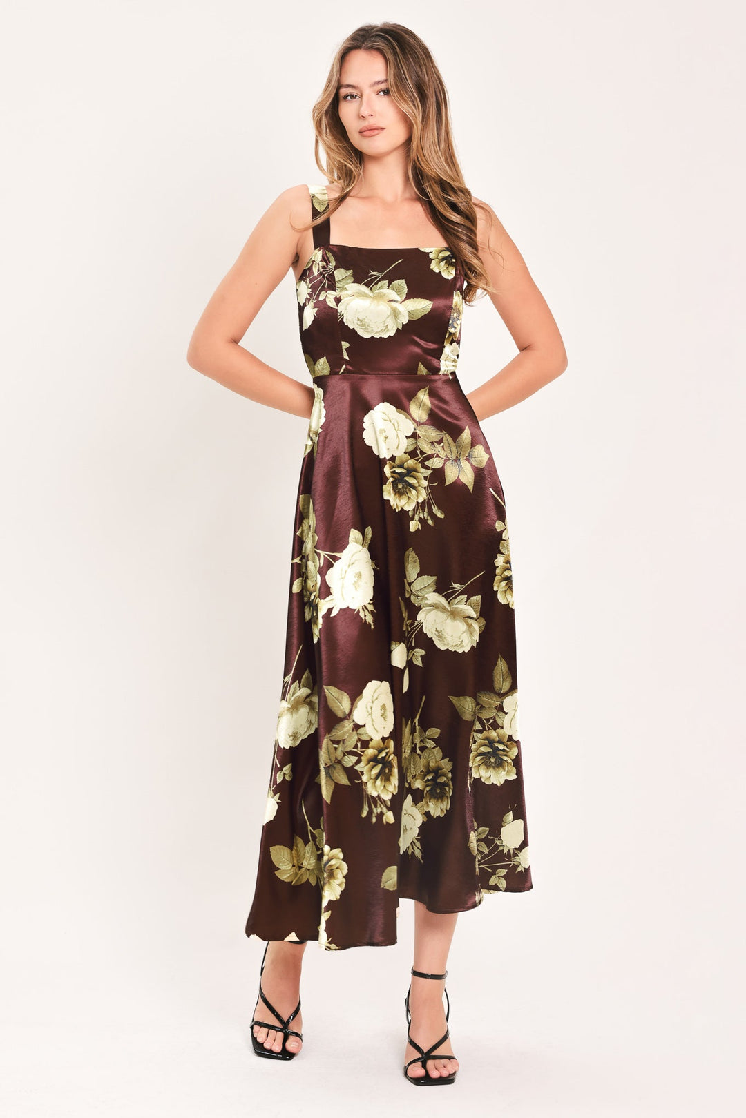 Wine Garden Lullaby Woven Midi Dress from KADOU Boutique