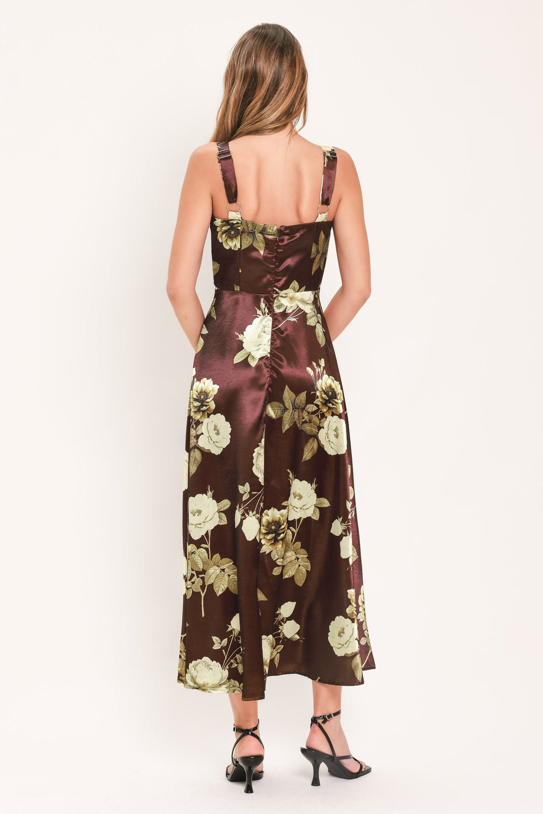 Wine Garden Lullaby Woven Midi Dress from KADOU Boutique
