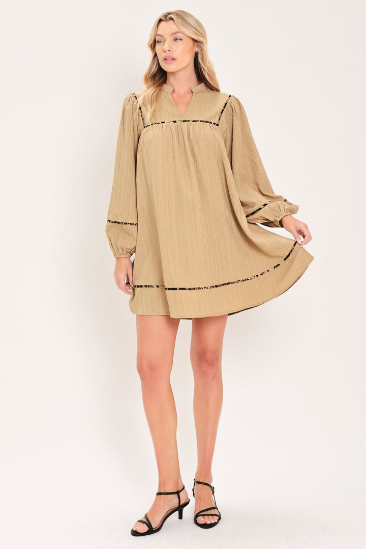 Natural Linen Melody Woven Mini Dress from KADOU Boutique